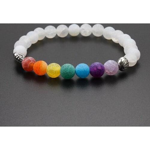 Lucky Eye Colorful Bracelets Natural Stone Beads Yoga Bangle Elephant Owl Bracelet For Women Men Jewelry