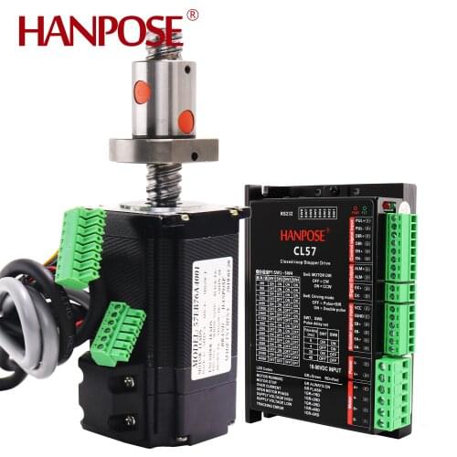 NEMA23 Closed Loop Ball screw Motor 4.0A 2.2N.M 57EB76A4001 SFU1204 motor L300MM with CL57 Driver for CNC worm wheel edging