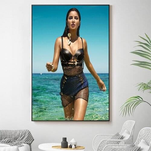 Silk Cloth Wall Poster Katrina Kaif Sexy Model Star Art Home Decoration Gift