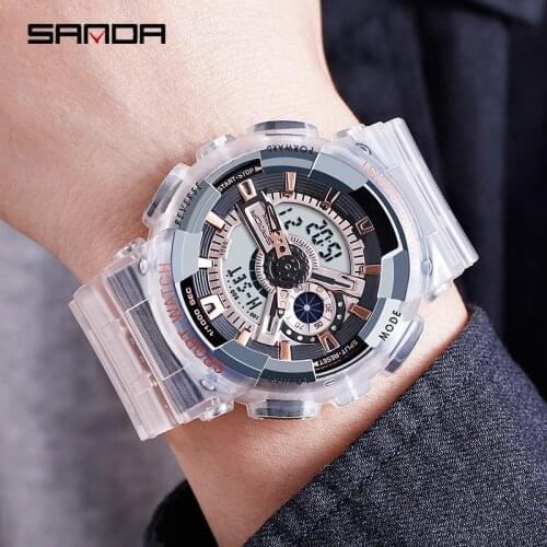 SANDA sports watch couple multi-function waterproof LED digital watch mens G style sports waterproof watch relogio masculino