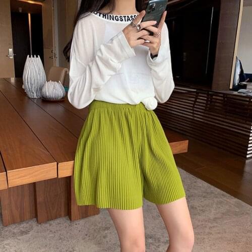 Sports shorts womens summer high waist new students Korean version loose thin wide-leg pants women loose casual