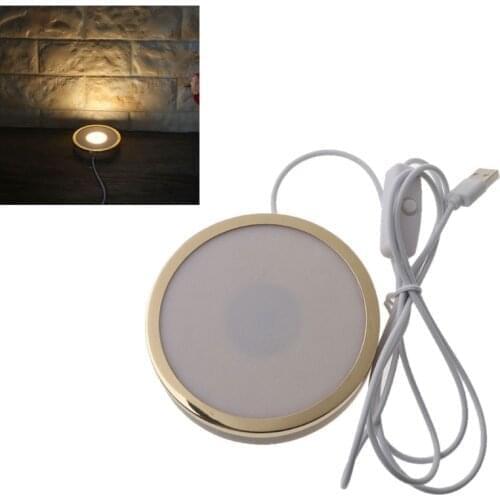 LED Light Base Multicolor Round Show Stand Display Plate for 3D Crystal Glass Ball Art with Sensitive Touch Switch