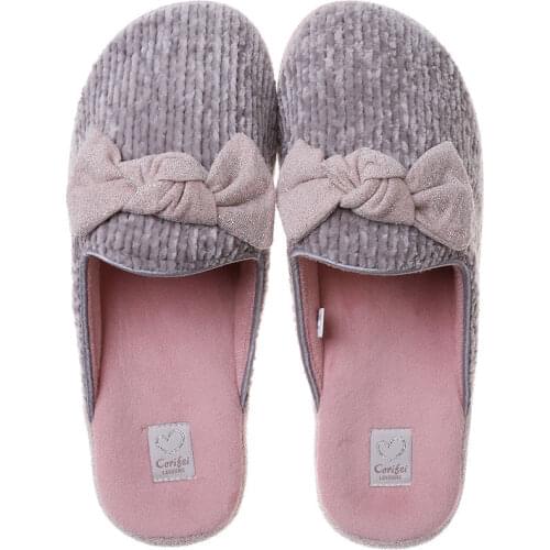 Cotton Slippers Womens Fall/winter Non-slip Home Shoes Indoor Cute Thick-soled Home Bedroom Floor Mop