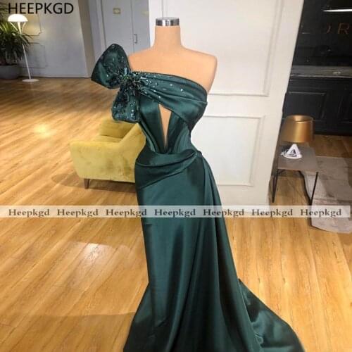 Dark Green Sexy 2021 Prom Dresses Strapless Corset Crystals Big Bow Long Occasion Party Women Gowns For Prom Custom Made