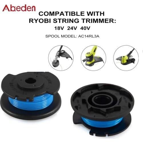 Abeden String Trimmer Replacement Spool Line Auto Feed Cordless Weed Eater Compatible with Ryobi 18V/24V/40V Cordless Trimmers