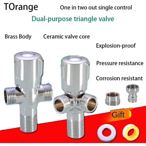 Toilet washing machine one in and two out dual-use triangle valve diverter valve hose one minute two way diverter valve switch