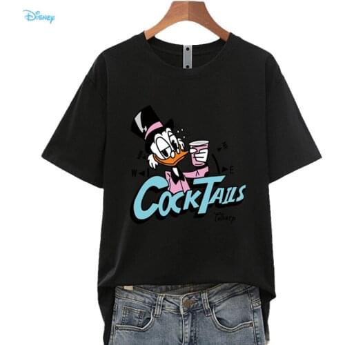 Disney Cartoon Donald Duck Vintage Shirt for Woman/Man Short Sleeve Plus Size Tops Y2K Summer 2021 Fashion White Tshirt Femme