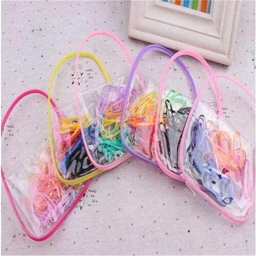 1Bag/Set Girl Hairband Elastic Hair Band Gift Ring Candy Children Rubber Rope Ponytail Holder With Bag Jewelry Hair Accessories