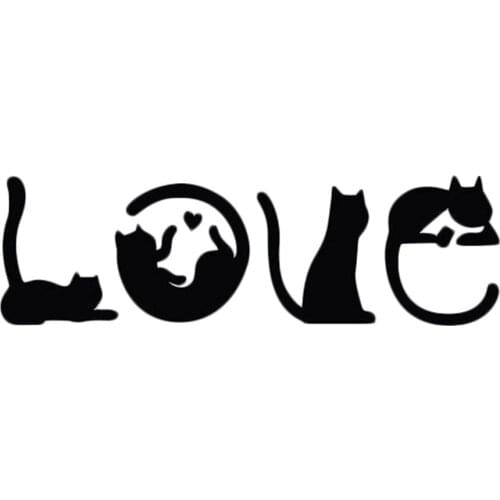 1Pcs 15.2*4.8CM Cats Spell LOVE Fashion Creative Cartoon Car Sticker Windshield Decorative Decals