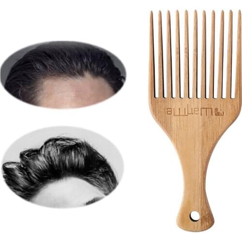 1PC Anti-static Bamboo Hair Pick Comb Scalp Massage Wide Tooth Detangling Combs Hair Styling Tool 17.5*7.5cm