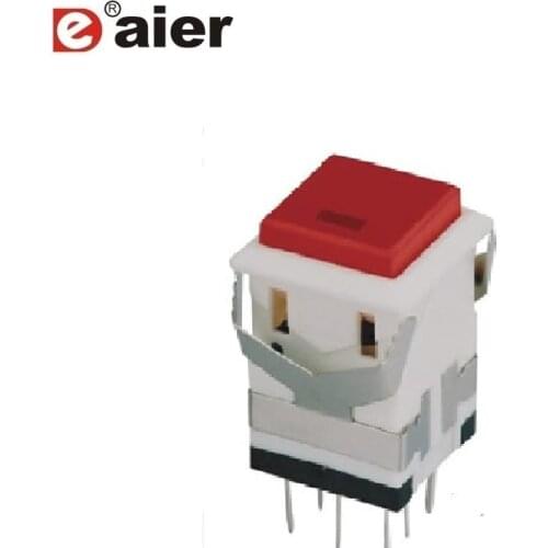 100PCS KD2-22 ON-(ON) square red 3V LED double pole push button light switch