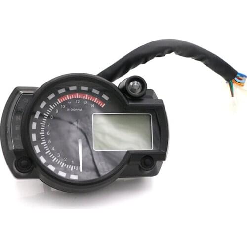 15000rpm Universal Motorcycle Adjustable LCD Digital Light Speedometer Tachometer Odometer Gauge Cruiser Chopper Cafe Racer