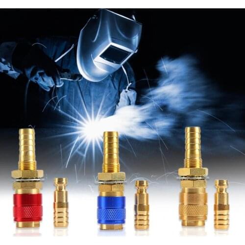 2Pcs 10mm Welding Torches Connector Water Cooled Gas Adapter Quick Connector Fitting for M10 Welding Torch