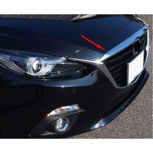 2pcs ACCESSORIES FIT FOR MAZDA 3 AXELA 2014 2015 2016 CHROME FRONT HEAD LIGHT EYEBROW EYELID GARNISH TRIM COVER