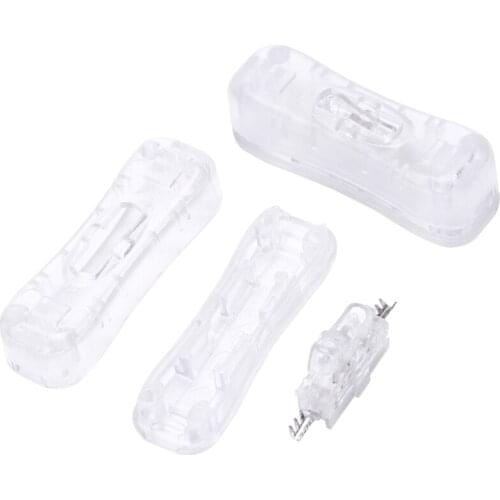 2 Pcs Clear Plastic ON/OFF Button In Line Cord Switch for Room