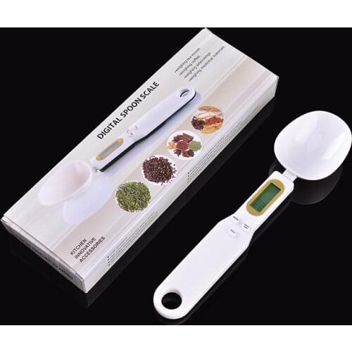2020 new 500g/0.1g Pet Food Scale Cup For Dog Cat Feeding Bowl Kitchen Scale Spoon Measuring Scoop Cup Portable With Led Display