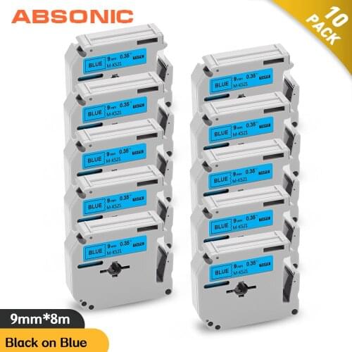 Absonic MK-221 MK-521 MK521 M-K521 Label Tape Compatible for Brother P-touch Printer PT-80 PT-70 PT-60 PT-45M PT-100 Label Maker