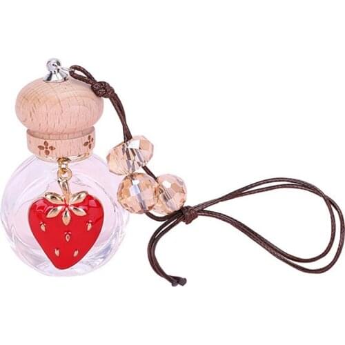 Car Perfume Pendant Hanging Bottle With Flower Essential Oils Perfume Bottle Car Air Freshener Diffuser Automobiles Ornaments