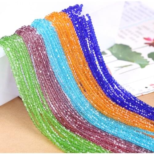 Chinese Top Quality Mixed Color 2mm 380pcs/lot Charm Crystal Glass Loose Bicone Spacer Beads For DIY Making or Jewelry Design