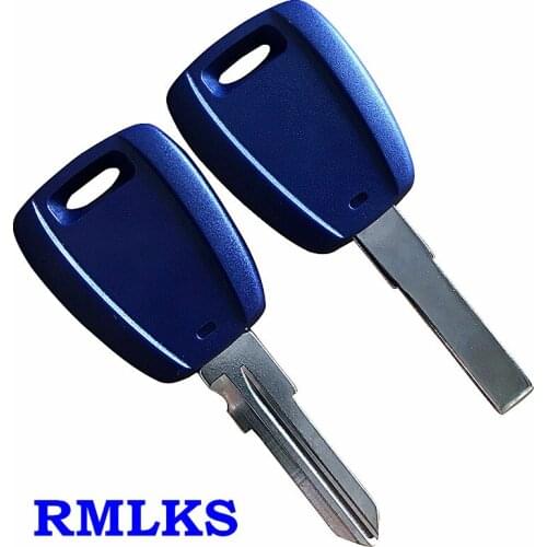 Transponder Chip Key Shell Case SIP22 For Fiat 500 Ducato Promaster Car Key Shell GT15R Uncut Blade Key Blue Blank Case