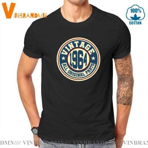 Retro Classic Birthday Gift Tee shirt Vintage 1964 All Original Parts T Shirts Men Casual Fashion Born in 1964 T-shirt