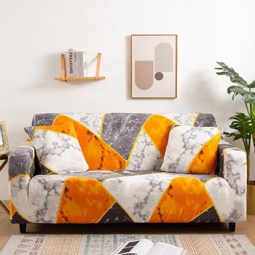 Geometric Elastic Plaid Sofa Cover Elastic Sofa Cover Living Room Bottom Sofa Chair Sofa Cover Home Decoration 1/2/3/4 Seat