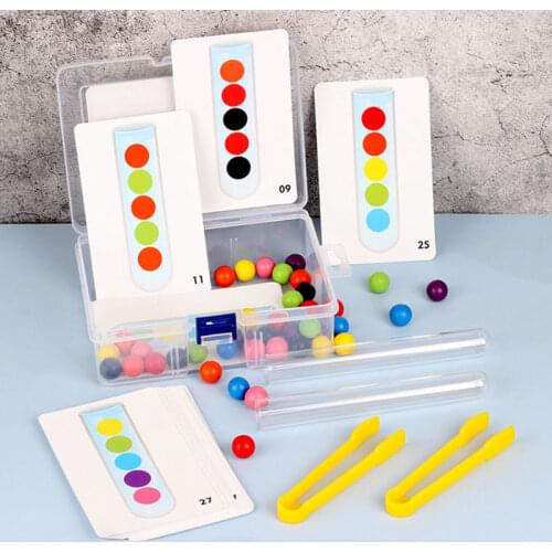 Montessori Toys Clip Beads Test Tube Toy Kids Fine Motor Training Game Montessori Materials Educational Toys For Children