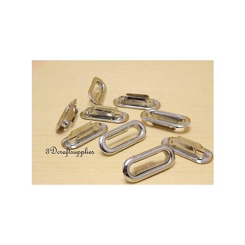 Eyelets metal with washer grommets nickel oval 40 sets 25 mm G80