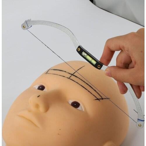 Microblading Semi-Permannet Makeup Bow and Arrow Line Ruler Measuring Brow Mapping String With 15 String Liners 15 Dyeing liners