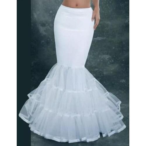 Fashion Mermaid Bridal Petticoat White Wedding Dress Underskirt Bridal Petticoat Crinoline Bridal Wedding Accessories