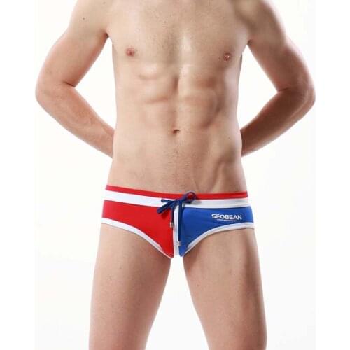 Seobean Swimwear Mens Swim Briefs Sexy Bikini Swimsuit Low Waist 2021Summer Mens Swimming Trunks Surf Sunga