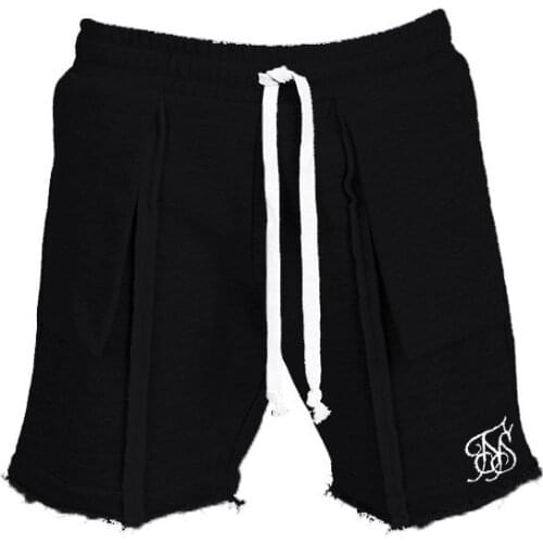 2021 Summer New SikSilk Mens Sports Fitness Stretch Five-Point Pants Running TrainingLoose Breathable Casual Shorts