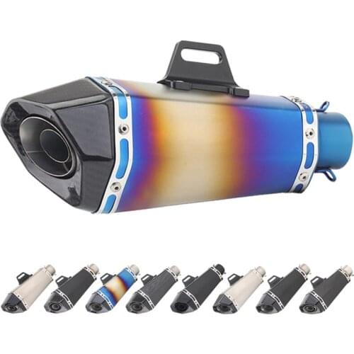 Inlet 51mm Motorcycle Exhaust Pipe Muffler Motorbike End Pipe Slip On Escape Moto Universal for MT07 MT09 ER6N Z900 Z1000 etc