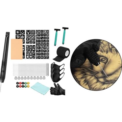 Tattoo Kit 3RL 5RL 7RL 9RL 10pcs Tattoo Grommets 10pcs Tattoo Ink Caps Cups Tattoo Supplies for Tattoo Artists