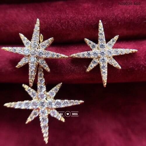 Free Shipping New Simple Popular Fashion Flower Clear Stone Asymmetry Stud Earrings CZ AAA For Women Party