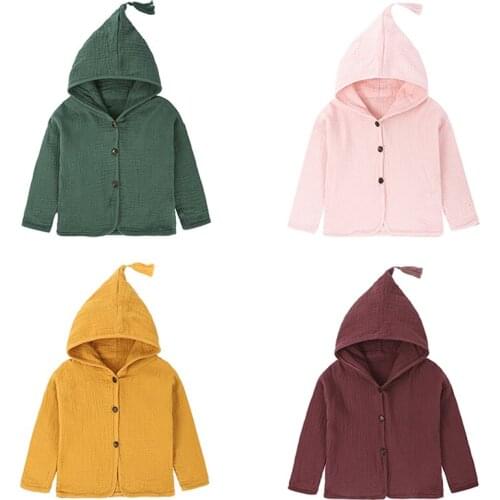 Baby Girl Clothes 4 Colors Fashion Tassel Hooded Cardigan Coat Comfortable Cotton And Linen Girls Coat 1-5 Year Old Kids Clothes