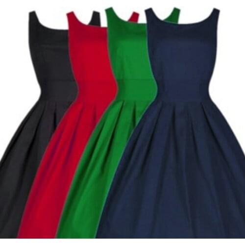 Autumn Womens Party Dress Elegant Red Black 1950s Vintage Pinup Retro Rockabilly 50s 60s Belted Bow