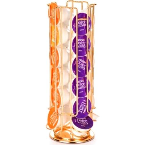2020 Practical Coffee Capsule Holder Tower Stand For 24 Dolce Capsules Storage Black / Gold / Silver Coffee Pod Holder