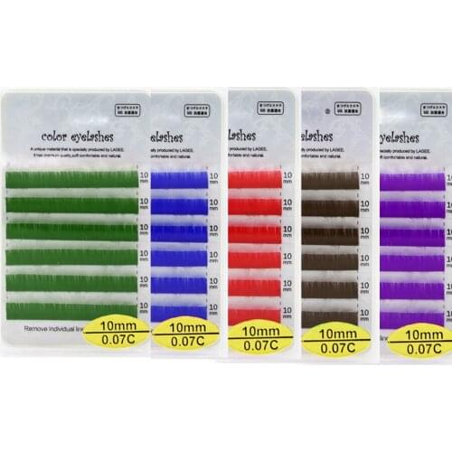 ICYCHEER Blue Red Purple Brown Coloful Eyelash Extension Faux Mink Color False Indidual Eyelashes Maquiagem Cilios Eyelash