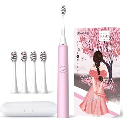 SEAGO Sonic Electric Toothbrush USB Rechargeable For Adults Supreme clean Ultrasonic Dental Swift Start Smart Timer Brush Suit