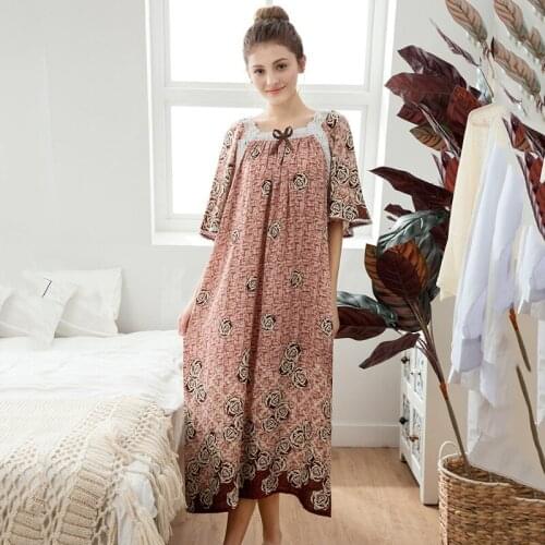 Sexy Long Nightgown Ladies Nightwear Cotton Sleepwear Chemise Breathable Elastic Nighties Dress Nightdress Homewear Plus Size
