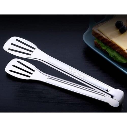 Stainless Steel BBQ Tongs Kitchen Heat Resistant Barbecue Clip Long Handle Larger Tong Kitchen Outdoor Tools BBQ Clips Clamp