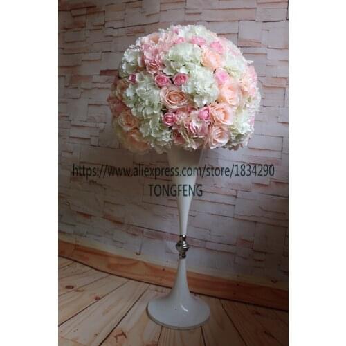 TONGFENG 50cm Mixcolor wedding decoration artificial silk rose 2/3 round flower ball wedding table centerpiece flower balls