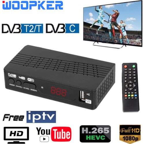 DVB-T2 TV Tuner Receiver HD Satellite Decoder TV Tuner H265 DVBT2 DVB-C Set-Top Box Russian Itally for IPTV Youtube