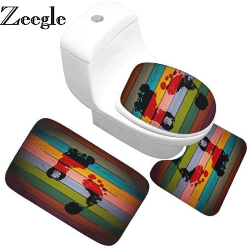 Zeegle Bathroom Mat Absorbent Bathroom Floor Mats Carpet Bathroom Non-slip Toilet Mat Bath Rugs Shower Mat Bath Carpet