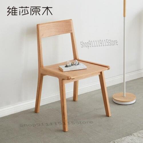 Japanese Solid Wood Chair Simple Dining Table Dining Chair Combination Oak Leisure Computer Chair Environmental Protection Livin