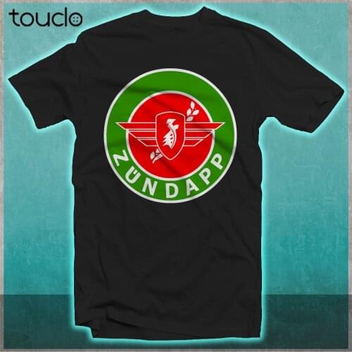Zundapp Classic Motorcycle Logo Patch Black T-shirt Size S-3XL