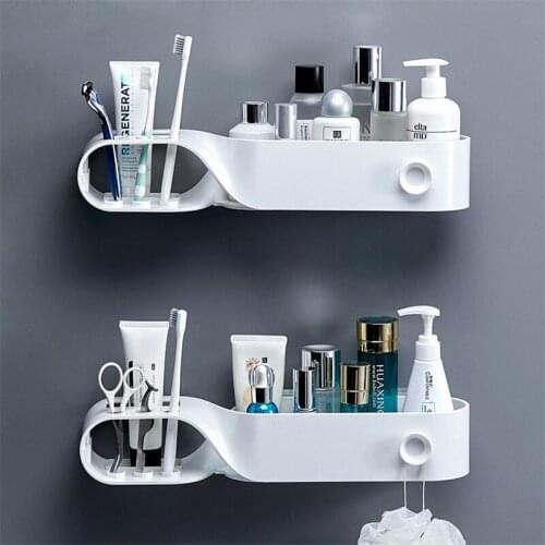 1/2Pcs Bathroom Accessories Bathroom Storage Shelves Wall-mounted Toothbrush Storage Toiletries Storage Rack Toothbrush Holder
