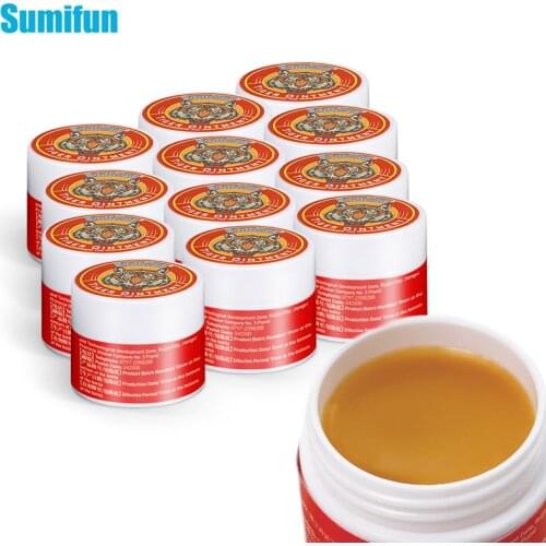10Pcs Sumifun Tiger Balm Cream Headache Cooling Oil Dizziness Stuffy Nose Relief Arthritis Muscle Medical Tiger Ointment