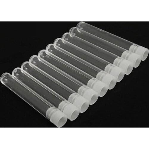 1000PCS/Transparent Laboratory Clear Plastic Test Tubes Vials With Push Caps School Lab Supplies 12x100mm